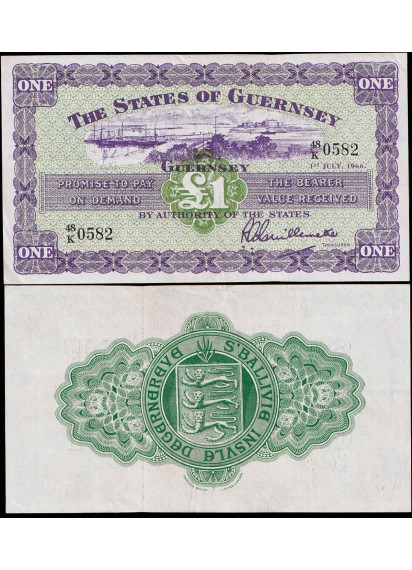 GUERNSEY 1 Pound 1966 Superba
