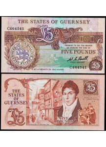 GUERNSEY 5 Pounds 1980-89 Fior di Stampa