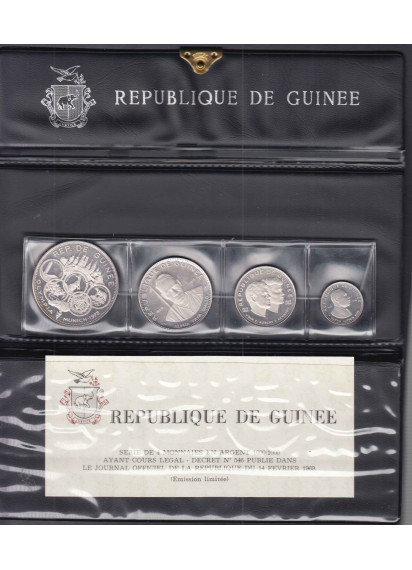 Repubblica di Guinea Set Ufficiale 1969 4 monete Argento