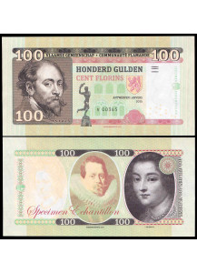 BELGIO 100 Gulden Florins Flanders Belgium 2015 UNC SPECIMEN Rara