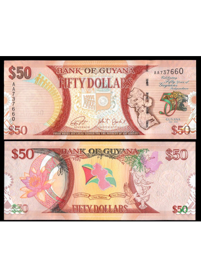 GUYANA 50 Dollars 2016 Commemorative Fds