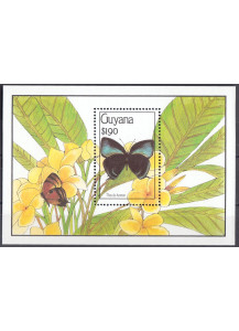 Guyana foglietto tematica farfalla Yvert Tellier BF 46 nuovo