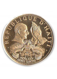  HAITI 200 Gourdes 1975 Oro Anno Santo Fondo Proof 