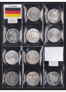1972 - 5 monete da 10 Marchi 1972 Silver Germania Argento Olimpiadi Monaco Zecca J