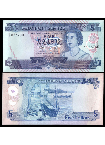 ISOLE SALOMONE  5 Dollars 1977 Fior di Stampa