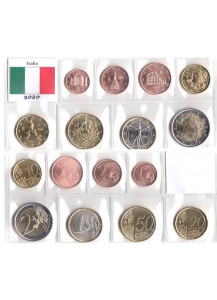 2020 - Serie 8 Monete Euro ITALIA Fior di Conio
