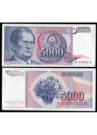 YUGOSLAVIA 5000 Dinara 1985-91 BB+ Vendita multipla