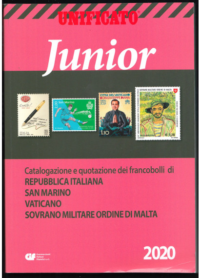 Catalogo Unificato Junior 2020 per francobolli Italia San Marino Smom Vaticano