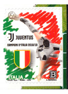 2018 Italia francobollo dedicato alla Juventus Campione D'Italia nuovo