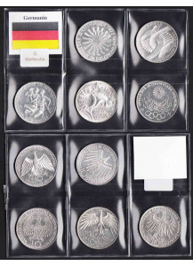 1972 - 5 monete da 10 Marchi 1972 Silver Germania Argento Olimpiadi Monaco Zecca G