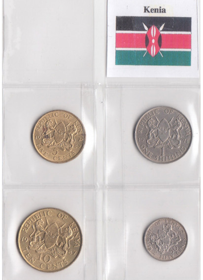 KENYA serie composta da 4 monete anni misti classiche BB