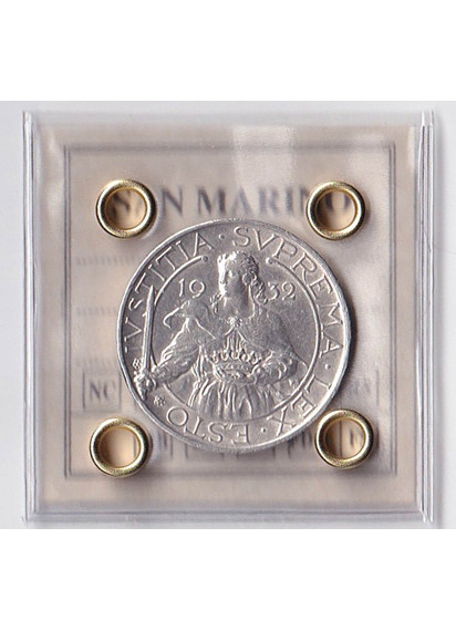 1932 - 10 Lire San Marino Monetazione Antica Ag Quasi Fior di Conio