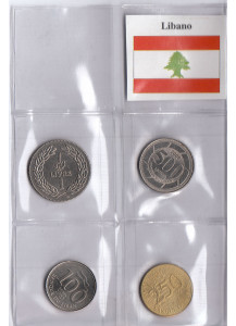 LIBANO Set composto da 4 monete Fdc anni misti