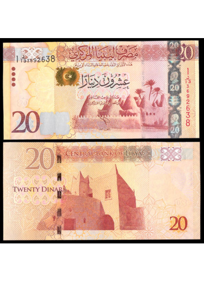 LIBIA 20 Dinars 2013 Fior di Stampa