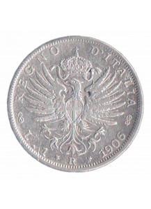 1906 Lire 1 Vittorio Emanuele III BB+ Sigillata Ag