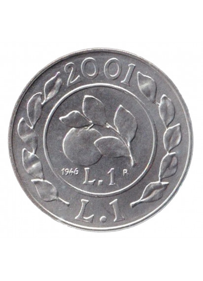 2001 - Italia 1 Lira Arancia Ag Fdc 