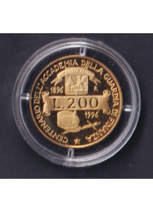 1996 Lire 200 Centenario dell'Accademia Guardia di Finanza Conservazione proof
