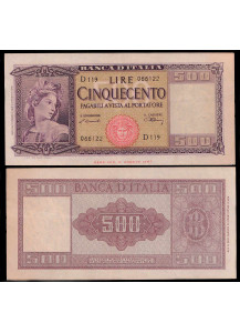 1948 - 500 Lire Italia con testa Ornata di Spighe 10-02-1948 Spl+
