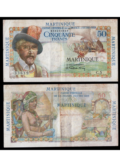 MARTINICA 50 Francs Belain d'Esnambuc 1947-49 BB+