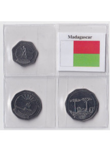 MADAGASCAR Serie composta da 3 monete anni misti Fior di Conio