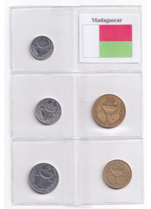 MADAGASCAR Serie composta da 5 monete anni misti BB