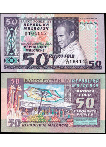 MADAGASCAR 50 Francs - 10 Ariary 1974 Fior di Stampa