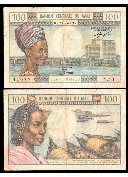 MALI 100 franchi 1972 BB Volto di Donna Rara