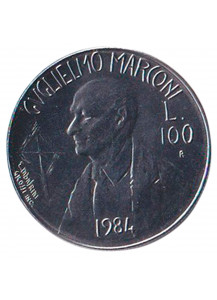 1984 100 Lire Acmonital Guglielmo Marconi Fior di Conio San Marino