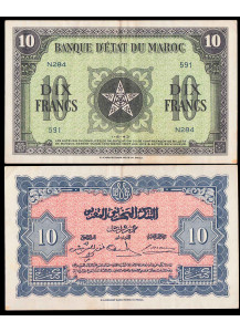 MAROCCO 10 Francs 1944 Stupenda Rara