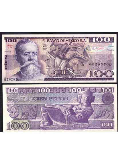 MESSICO 100 Pesos “V Carranza” 1982 Fior di Stampa