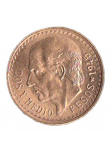 MESSICO Dos Pesos 1/2 1945 Oro Unc Hidalgo