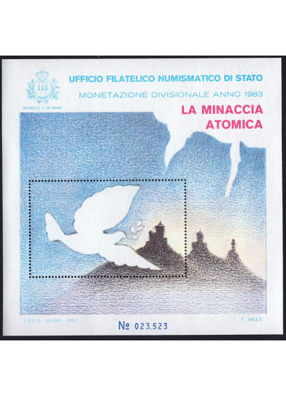 1983 San Marino foglietto la minaccia Atomica 1983 Numerato