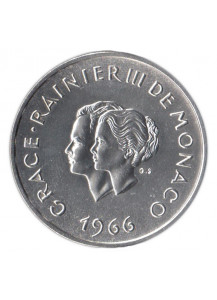 MONACO - 10 Francs 1966 10 Anniv. matrimonio Ranieri Grace Kelly Fdc
