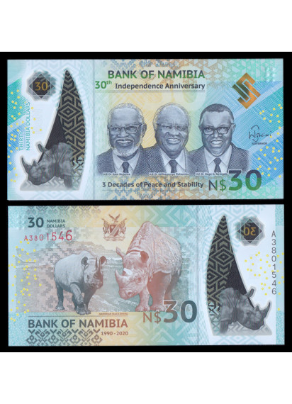 NAMIBIA 30 Dollars 2020 Fior di Stampa Polimera