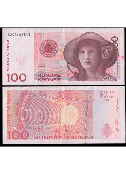 NORVEGIA 100 Kroner K Flagstad 1995 Very Fine+