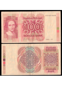 NORVEGIA 100 Kroner 1985 Camilla Collett BB+