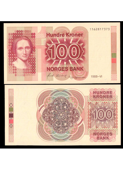 NORVEGIA 100 Kroner 1988 Camilla Collett Fior di Stampa