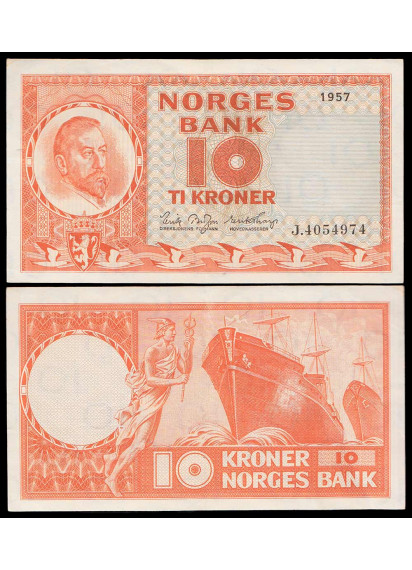 NORVEGIA 10 Kroner "C Michelsen" Stupenda 1969