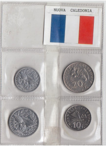  NUOVA CALEDONIA set monete conservazione Stupenda  1 - 2 - 10 - 20 Francs