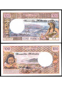 NUOVE EBRIDI  100 Francs 1977 Fior di Stampa