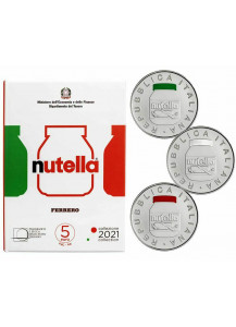 2021 -  Trittico Argento 5 Euro Eccellenze Italiane Nutella Gruppo Ferrero 