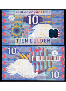 OLANDA Paesi Bassi 10 Gulden 1977 IJsvogel BB+