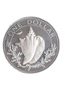 BAHAMAS - 1 Dollaro Argento 1974 Bahamas "Conchiglia" Proof