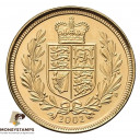 Sterlina oro 2002 stemmata 50° Anniv. Regno Elisabetta II BU