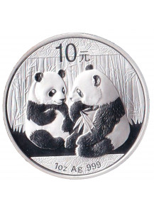 2009 CINA Panda Argento 10 Yuan 1 Oncia BU