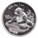 1998 CINA Panda Argento 10 Yuan  1 Oncia Fdc