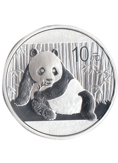 2015 CINA Panda argento 10 Yuan 1 Oncia