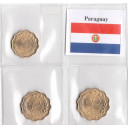  PARAGUAY set di monete da 15 - 25 - 50 Centimos anni misti