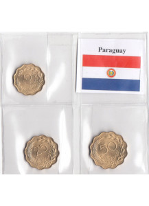  PARAGUAY set di monete da 15 - 25 - 50 Centimos anni misti