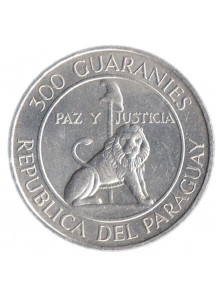 1968 Paraguay 300 Guaranies Argento 4° Mandato Presidente Stroessner Spl
